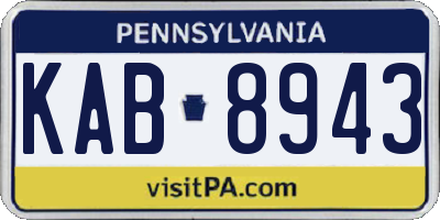 PA license plate KAB8943