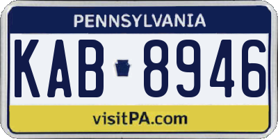 PA license plate KAB8946