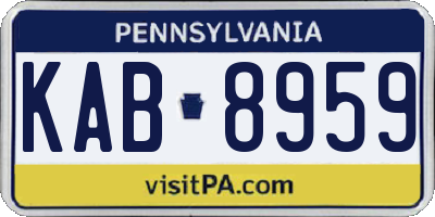 PA license plate KAB8959