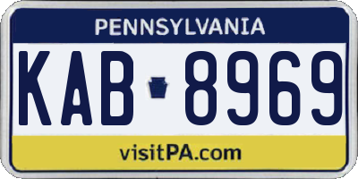 PA license plate KAB8969
