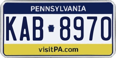 PA license plate KAB8970