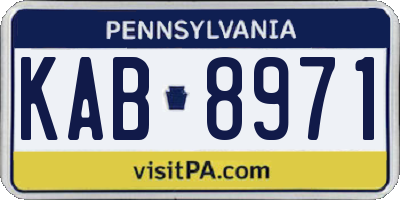 PA license plate KAB8971