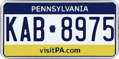 PA license plate KAB8975