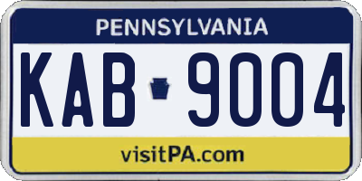 PA license plate KAB9004
