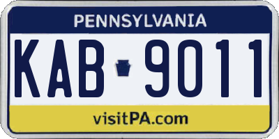 PA license plate KAB9011