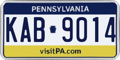 PA license plate KAB9014
