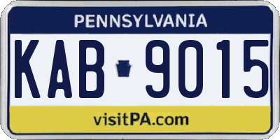 PA license plate KAB9015