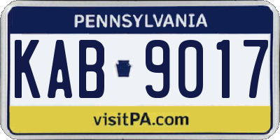 PA license plate KAB9017