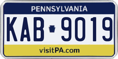 PA license plate KAB9019