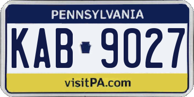 PA license plate KAB9027