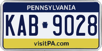 PA license plate KAB9028
