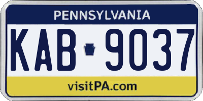 PA license plate KAB9037