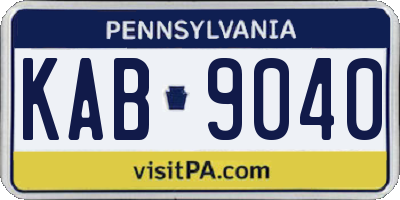 PA license plate KAB9040