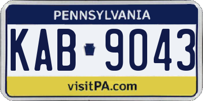 PA license plate KAB9043
