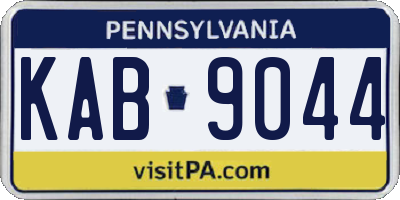 PA license plate KAB9044