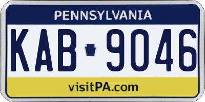 PA license plate KAB9046