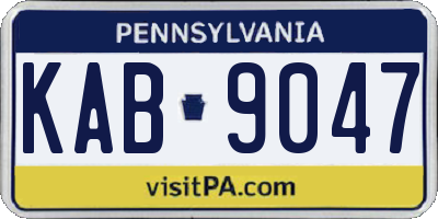 PA license plate KAB9047