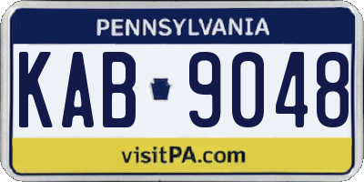 PA license plate KAB9048