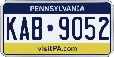 PA license plate KAB9052