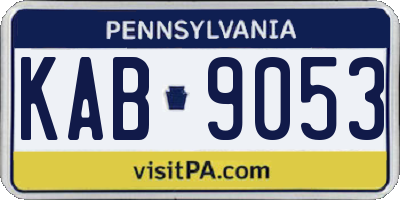 PA license plate KAB9053