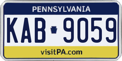 PA license plate KAB9059