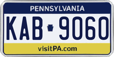 PA license plate KAB9060