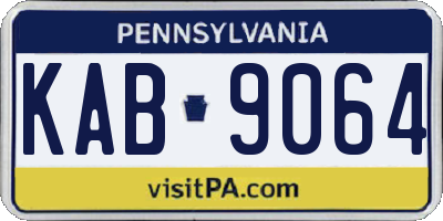 PA license plate KAB9064