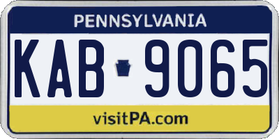 PA license plate KAB9065