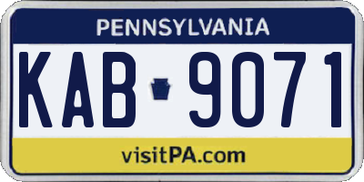 PA license plate KAB9071