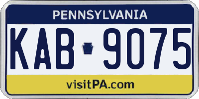 PA license plate KAB9075