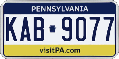 PA license plate KAB9077
