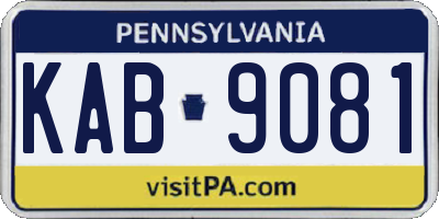 PA license plate KAB9081