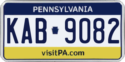 PA license plate KAB9082