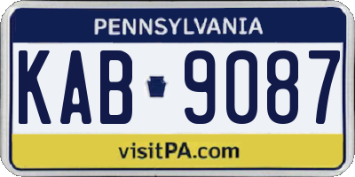 PA license plate KAB9087