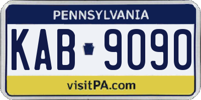 PA license plate KAB9090