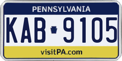 PA license plate KAB9105