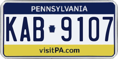 PA license plate KAB9107