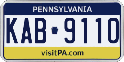 PA license plate KAB9110