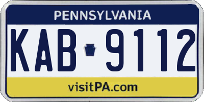 PA license plate KAB9112
