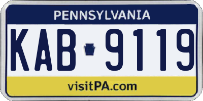 PA license plate KAB9119