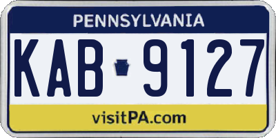 PA license plate KAB9127