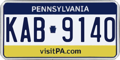 PA license plate KAB9140