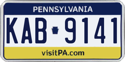 PA license plate KAB9141