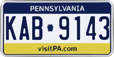 PA license plate KAB9143