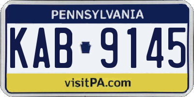 PA license plate KAB9145
