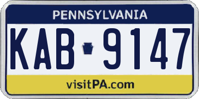 PA license plate KAB9147