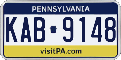 PA license plate KAB9148