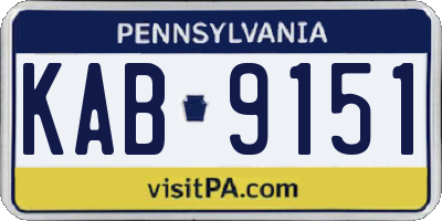 PA license plate KAB9151