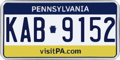 PA license plate KAB9152