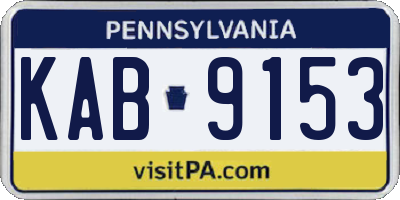 PA license plate KAB9153
